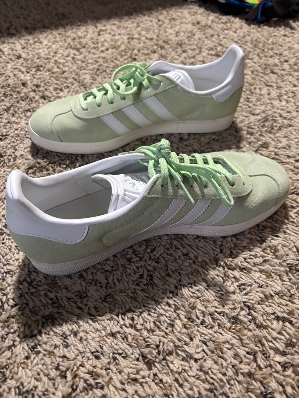 adidas Gazelle Sneakers in Pale Green and White - Picture 7 of 8